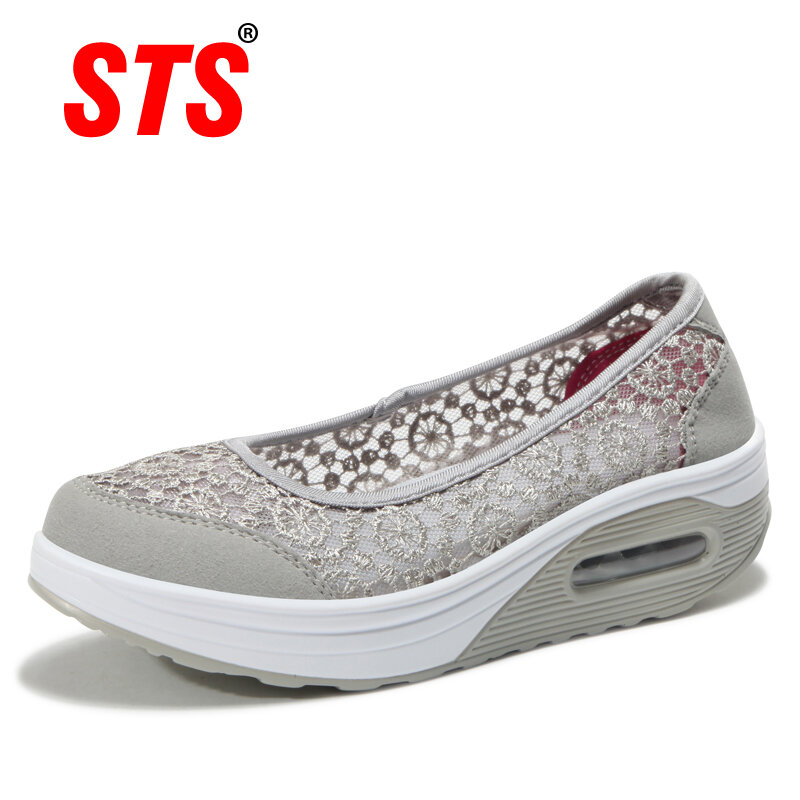 Women Shoes Casual Fashion Summer Women Flat Platform Shoes Breathable Casual Sneakers Slip On Platform Walking Shoes For Womens