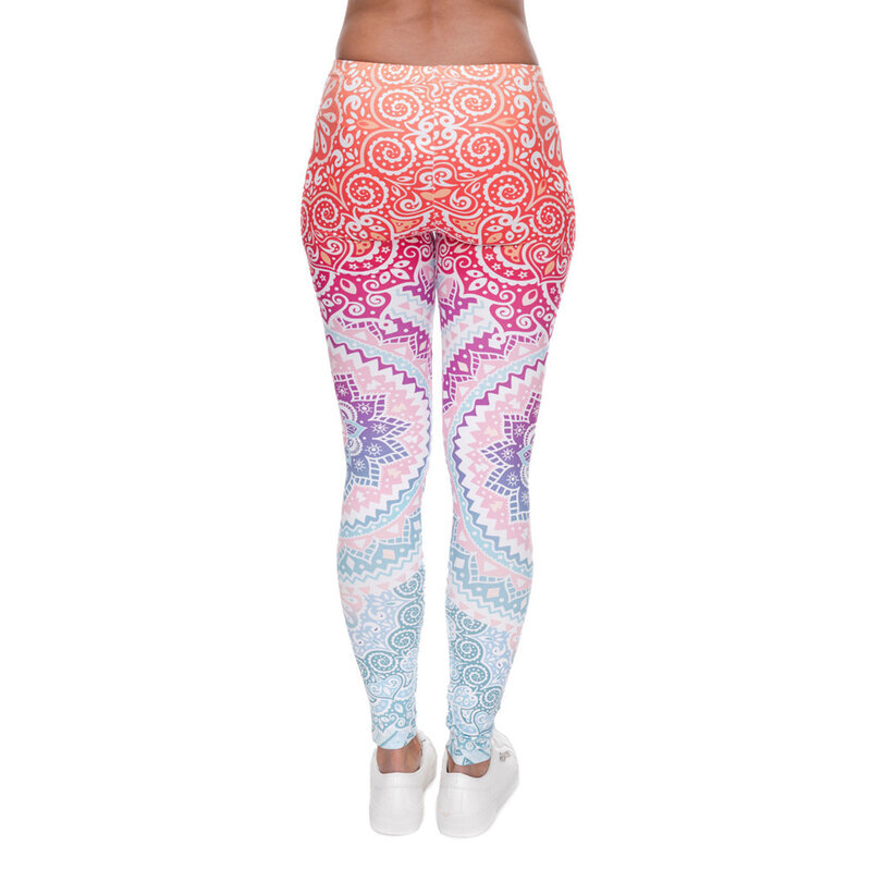 Marchi moda donna Legging Aztec Round Ombre Printing leggins Slim Leggings a vita alta pantaloni donna