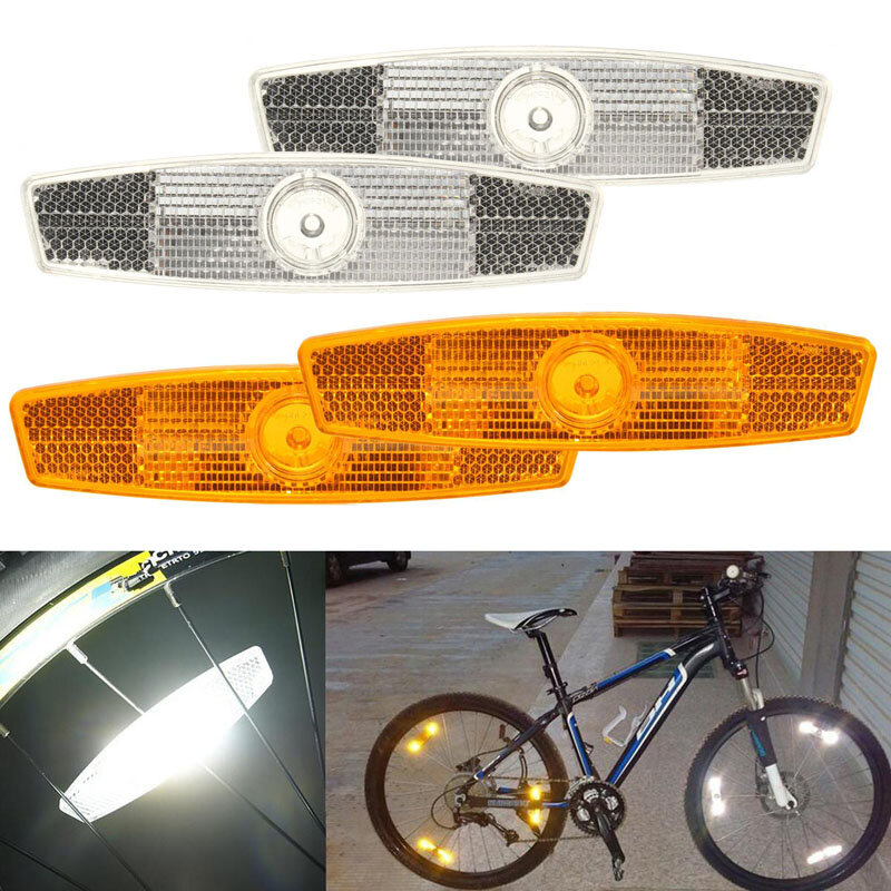 Reflector de seguridad para rueda de bicicleta, Clip de montaje reflectante, advertencia, 1 par