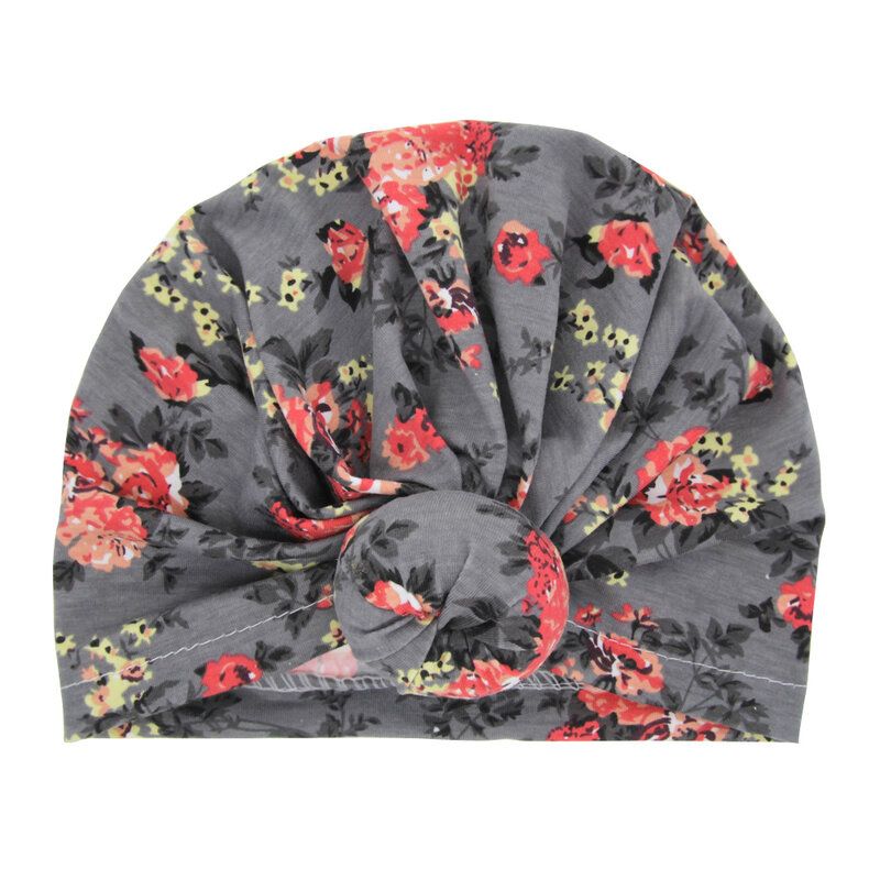 Turban pour nouveau-né, chapeau en coton mélangé à fleurs de flamand rose, bonnet rond avec nœud, fait à la main, cadeau de noël