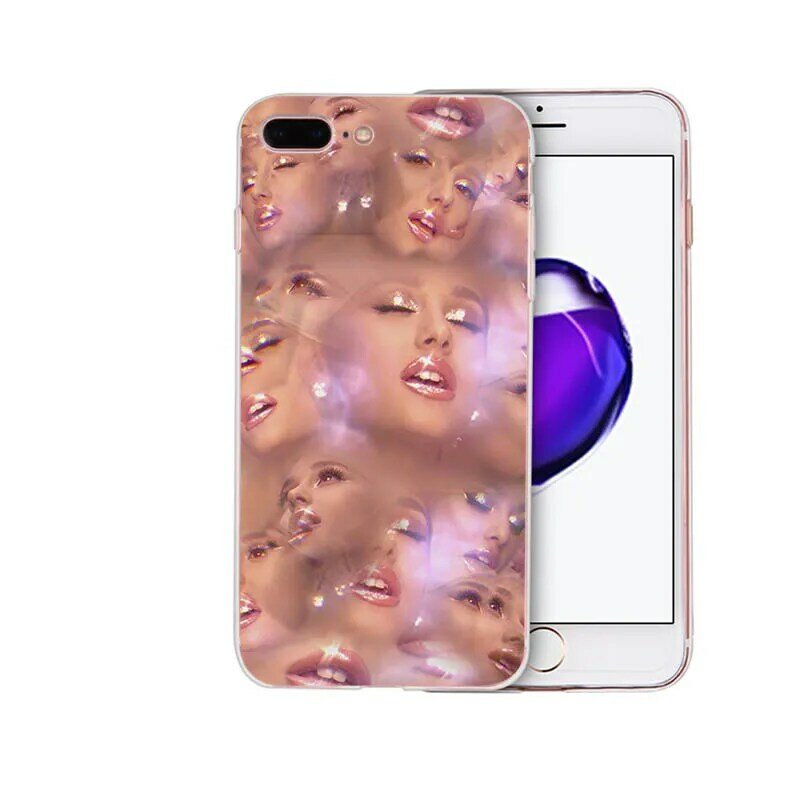 Ariana grande ag arco-íris adoçante macio silicone caso de telefone para iphone x xr xs max capa 7 6s 6 8 plus 5S 5 se tpu menina escudo