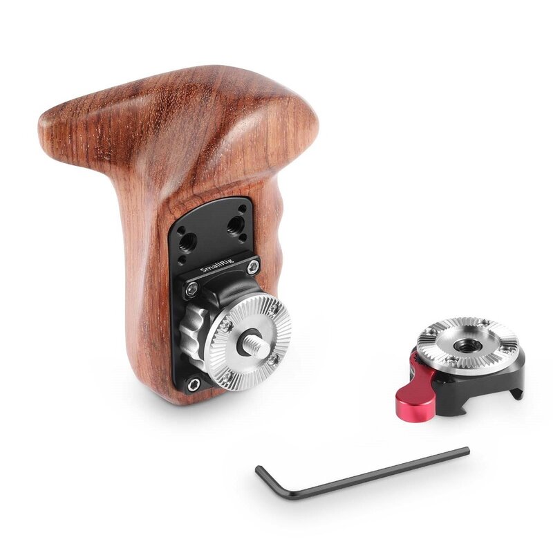Smallrig-クイックリリースカメラ,木製ハンドル,natoマウント付きハンドル,DSLRカメラスタビライザー,2118