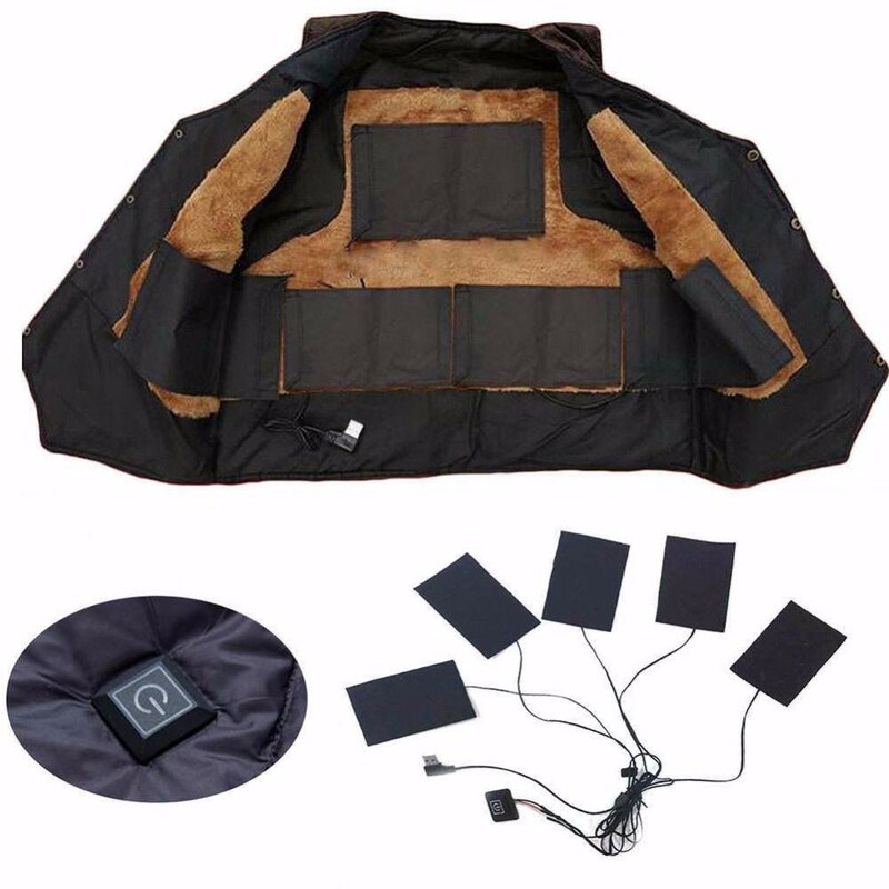 1 zestaw USB elektryczna kurtka ocieplana poduszka elektryczna Outdoor Themal ciepłe zimowe kamizelki grzewcze dla majsterkowiczów podgrzewana odzież