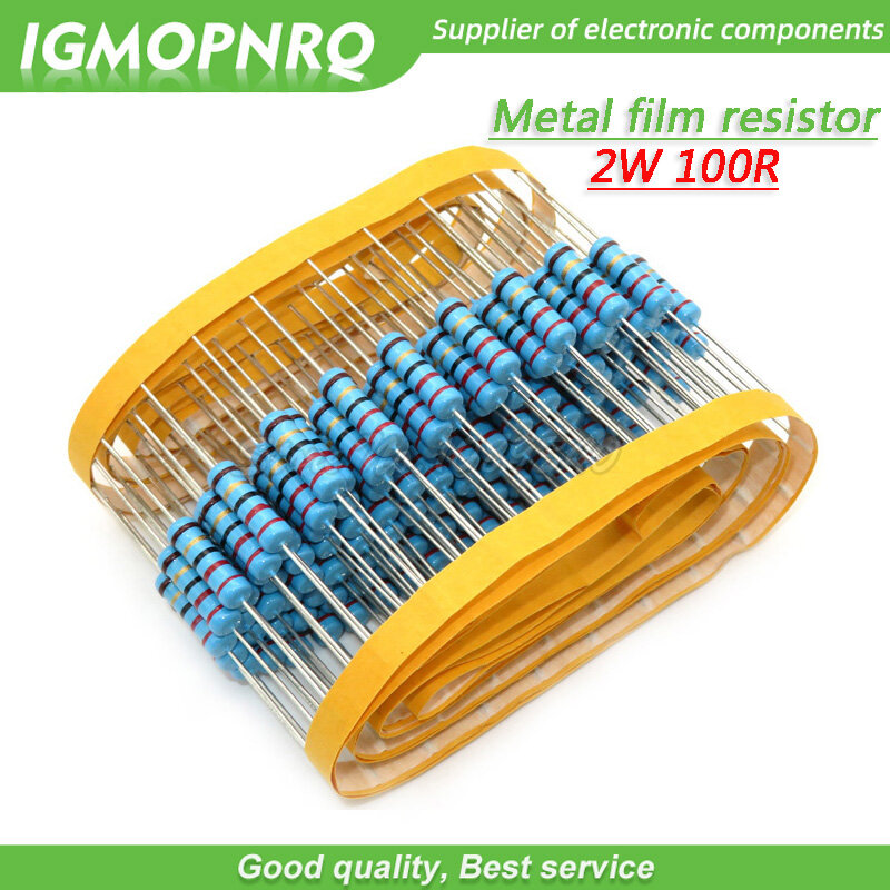 20 шт. 100 Ом 2 Вт 100R металлический пленочный резистор 2 Вт Сопротивление IGMOPNRQ
