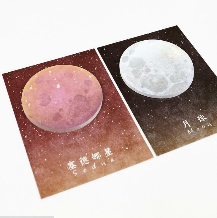 Marcapáginas con diseño de planeta bonito, marcador de marcapáginas de espuma autoadhesivo, material de papelería para regalo promocional