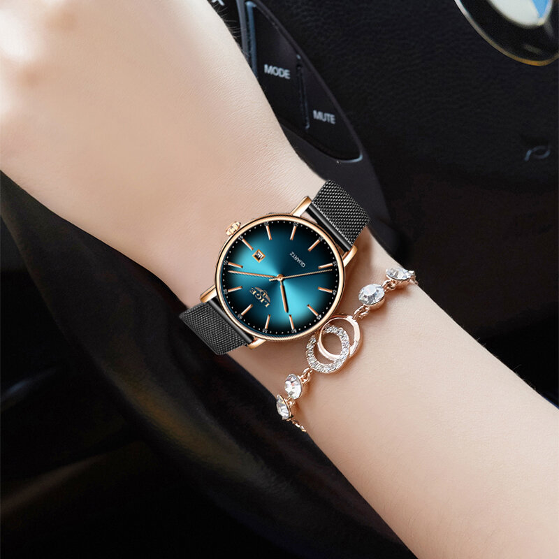 2019 腕時計女性のシンプルなファッション LIGE トップブランドのクォーツ時計の高級クリエイティブ防水日付腕時計レロジオ Feminino