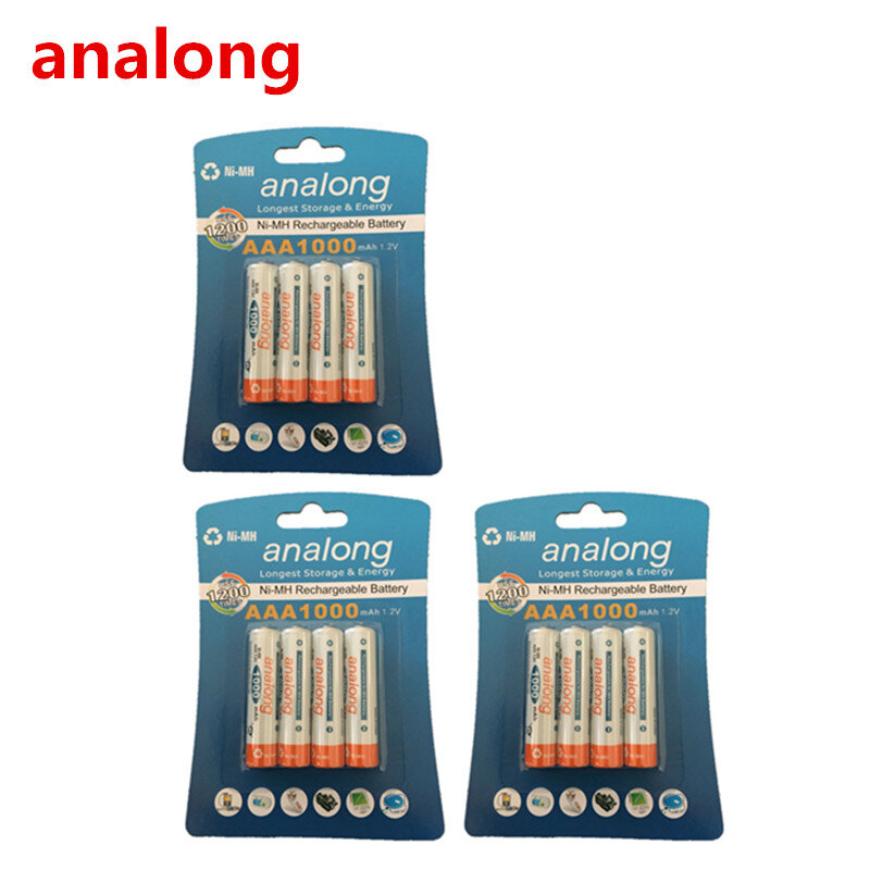 analong 1.2V AAA NIMH Rechargeable Battery in 1000mAh capacity