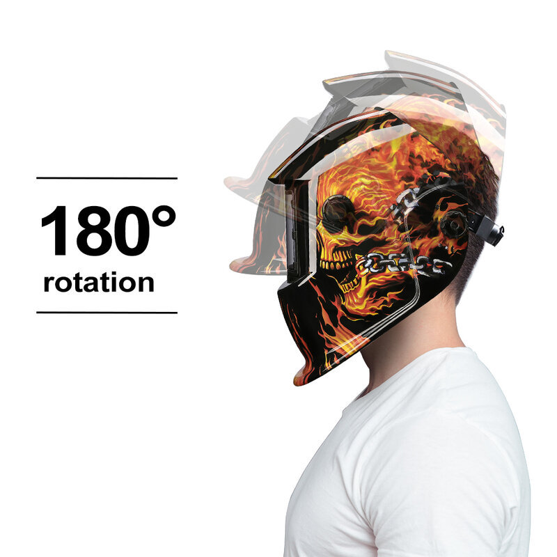 Сварочная маска DEKO Skull с автоматическим затемнением, с регулируемым диапазоном, для сварки 4/9-13 MIG MMA, шлем, сварочные линзы
