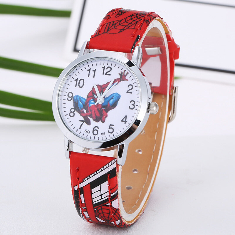 Reloj de cuarzo de cuero de marca Bonita de dibujos animados niños niñas pulsera de moda Casual reloj de pulsera