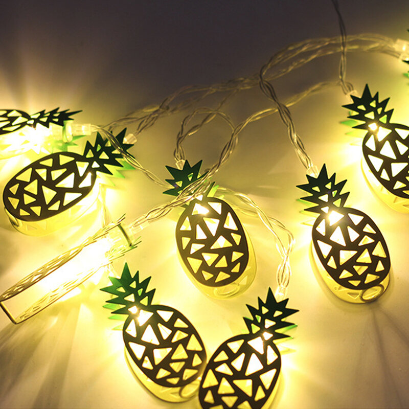 Vintage Iron LED Fairy Lamps LED String Lights Fairy Lights Pineapple Banana Strawberry Lamps Christmas Garden Party Decor