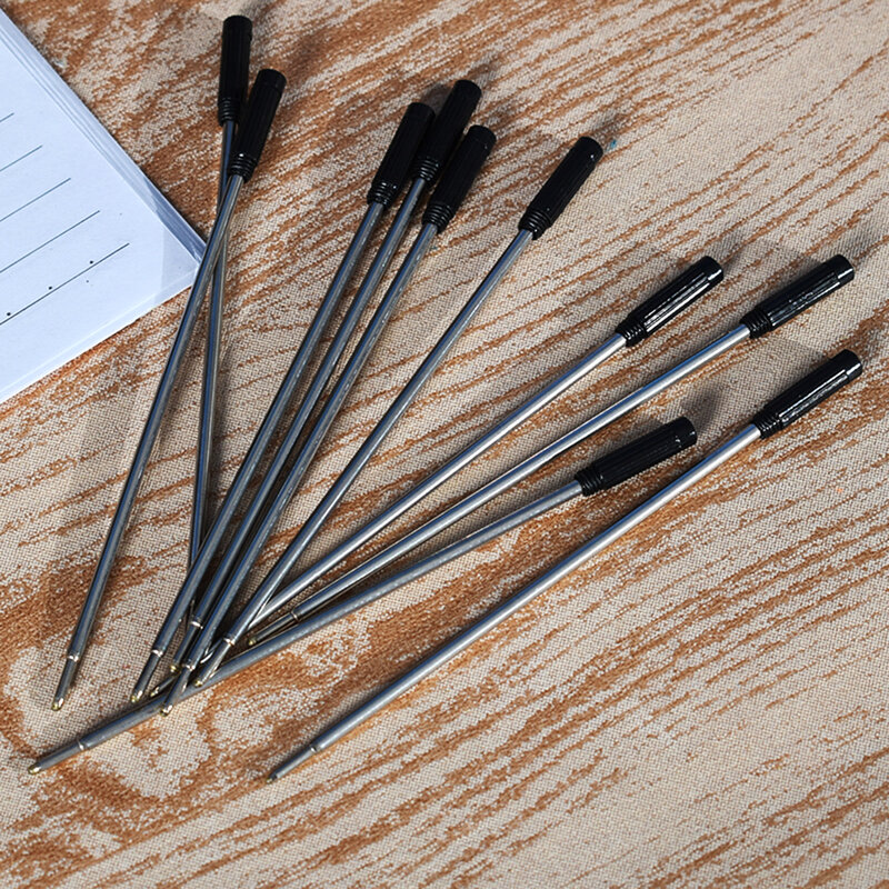 Recambios de tinta para bolígrafos de Estilo de cruz, accesorio útil en color negro y azul, punta mediana, suministros de papelería, 10 unids/lote