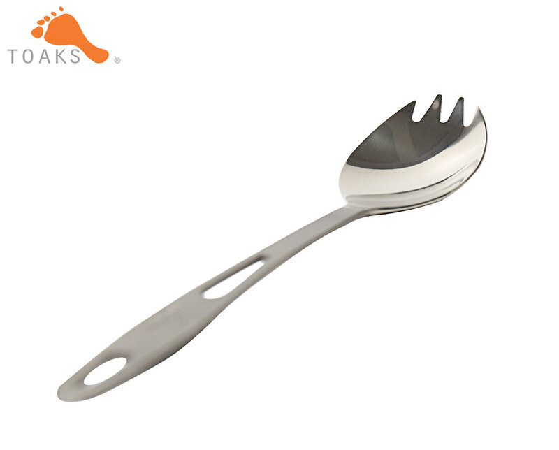 TOAKS SLV-01 Titanium Spork Semi-Polished Outdoor Picnic and Household Dual-Use Tableware Spoon 168mm 18g