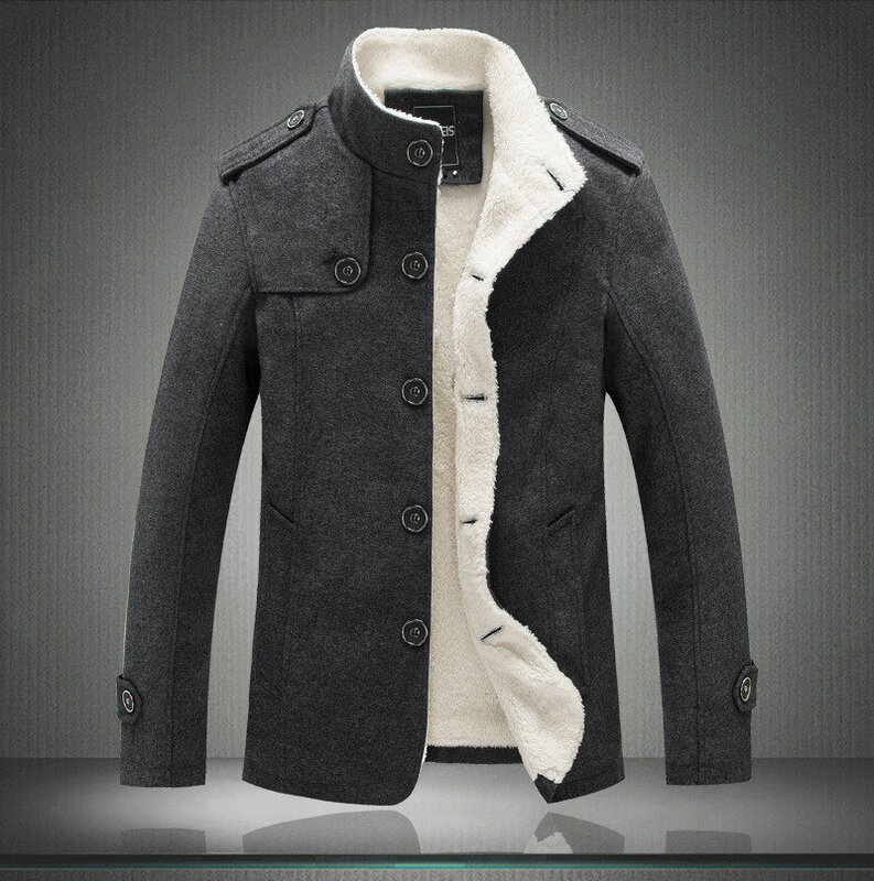 ผู้ชาย Wool Blend เสื้อโค้ท2020ฤดูหนาวแฟชั่นผู้ชายของแข็งสีคุณภาพสูง Coat เสื้อผ้าชายหนา Warm Overcoat