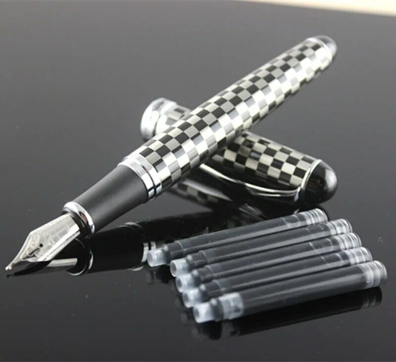 Jinhao caneta tinteiro com caixa de presente, caneta de caligrafia, ponta de tinta 0.5mm/1.0mm, material de escritório para amigos