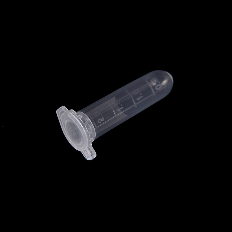 Frasco de tubos para centrífuga, frascos de plástico transparente, tampa de pressão para laboratório, amostra, suprimentos, 2ml, 100 peças