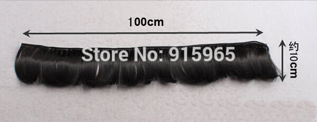Peluca de pelo con flecos para mujer, color negro, marrón, 10cm x 100CM, para 1/3, 1/4 BJD diy, 1 unidad