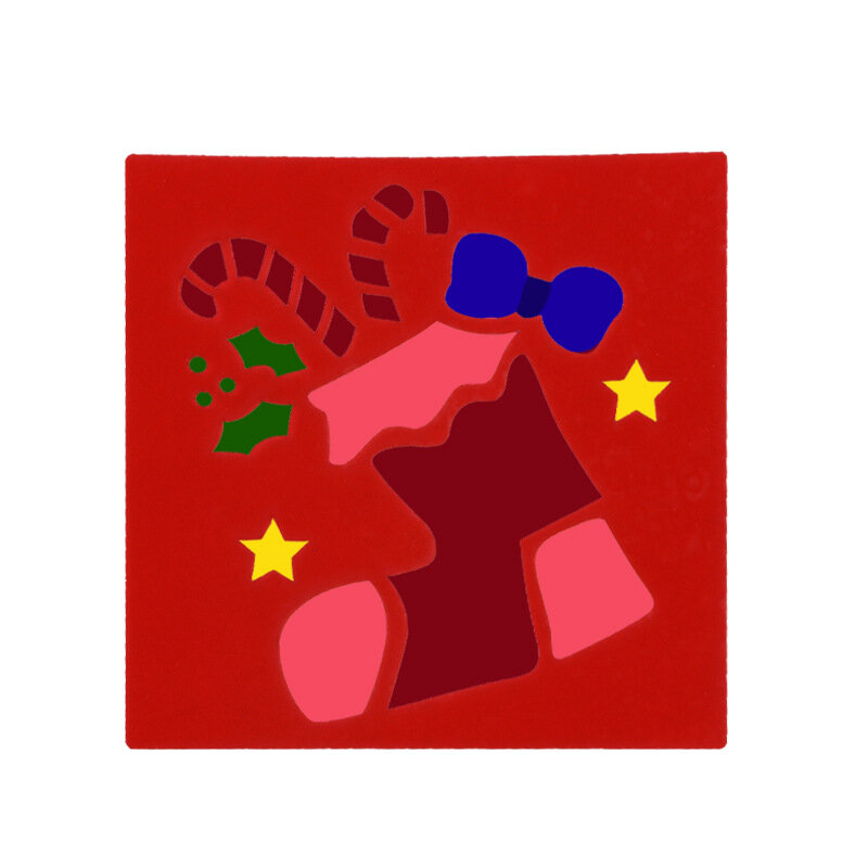 14*14 natal meias Camadas Stencils para o scrapbook Diy/álbum de fotos Decorativo Embossing coloração, pintura stencil, decoração da sua casa