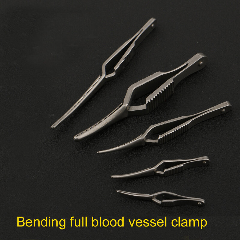 Arterial Vascular Clip Stainless Steel Microsurgical Device Temporary Blocking of Artery Clamps and Straight Bending Full Teeth