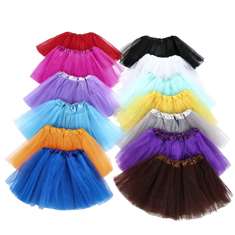 Baby Girl Tutu Skirts Kids Dance Skirt For Girls 3 Layers Tulle Tutu Girls Skirt Ball Gown Pettiskirts Birthday Party Clothes