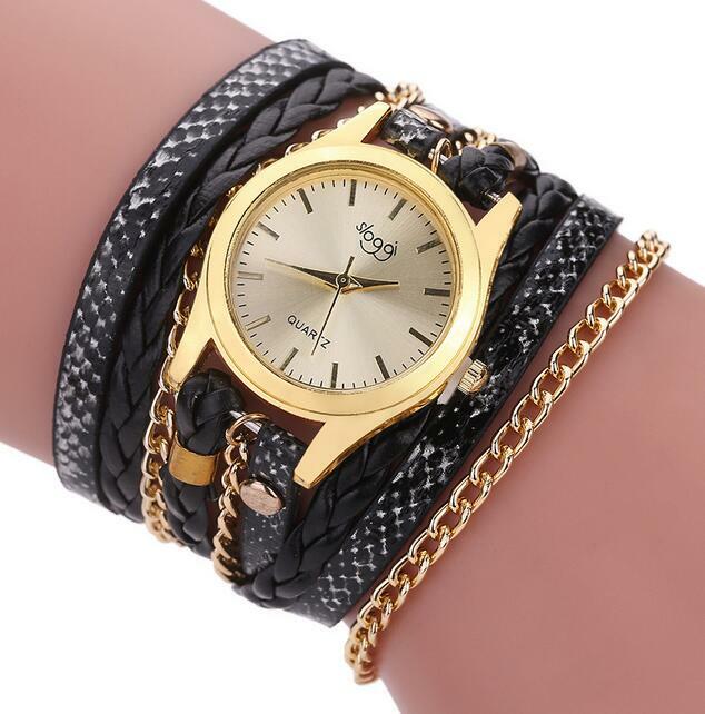 Nova marca de luxo couro relógio de quartzo feminino senhoras moda casual pulseira relógios pulso relógio trançado feminino