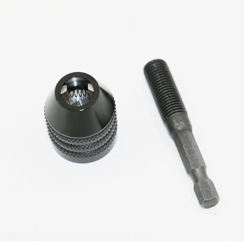 Portabrocas sin llave de 0,3-8mm, destornillador, adaptador de controlador de impacto, brocas de vástago hexagonal de 1/4 "y 6,35mm de diámetro, herramientas eléctricas, 1 ud.