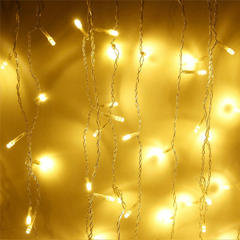 クリスマス屋外装飾カーテン,3.5m,ドロップ,0.4-0.6m,LEDライト,220V/110V,新年,庭,結婚式,パーティー用
