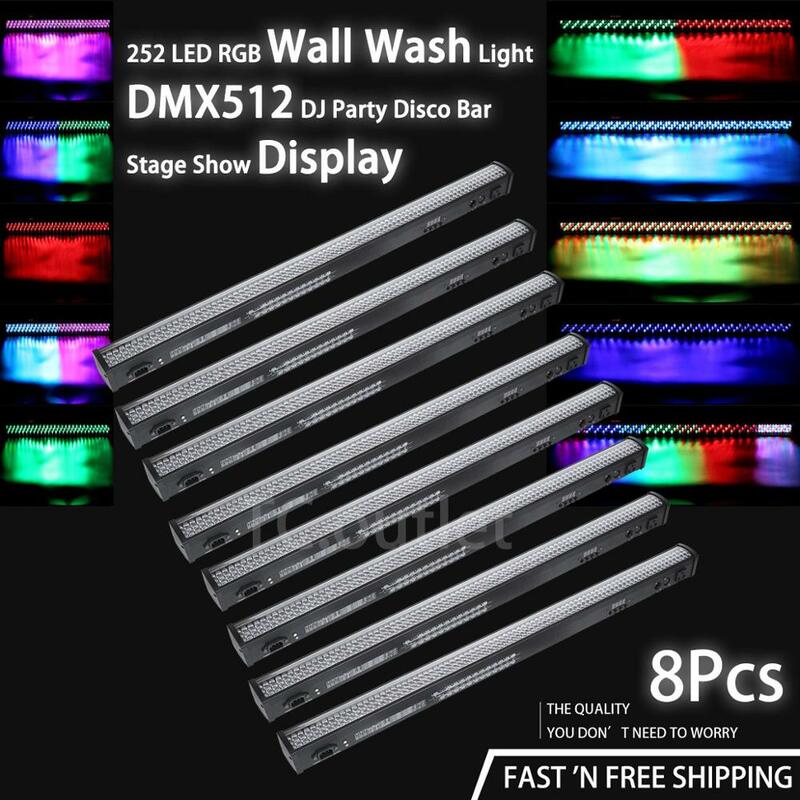 2/4/6/8PCS 252 LED RGB Wall Wash Bar Light DMX512 DJ Party Disco Stage Show Display