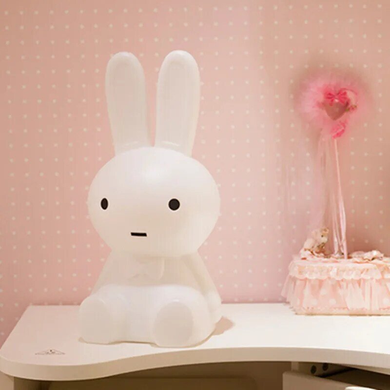 Luz Led nocturna con forma de conejo para decoración de habitación de bebé, 50cm, enchufe regulable, ambiente
