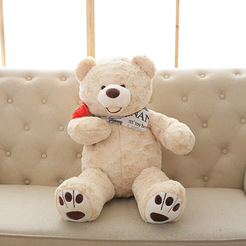 1pc Kawaii enorme 60/80 América oso de peluche de juguete muñeco de peluche suave de alta calidad almohada de regalo de cumpleaños para los niños amigos