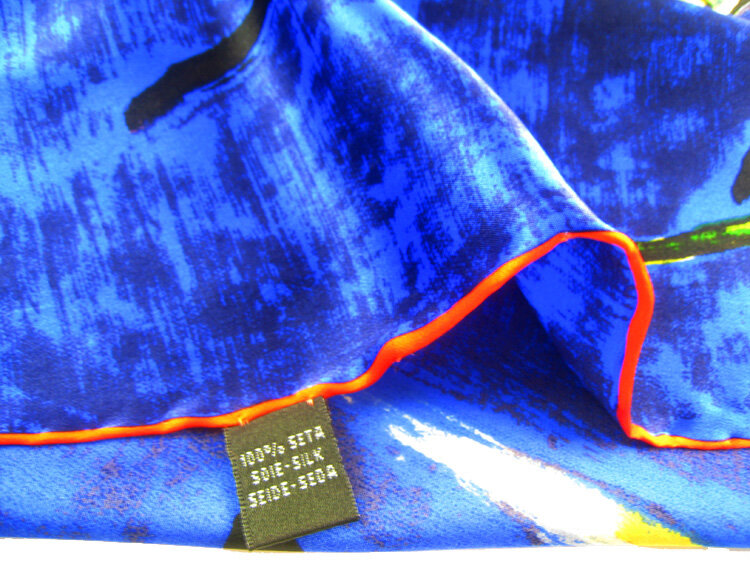 Bufanda cuadrada de satén de seda 100% para mujer, chal de alta calidad con estampado Desigual, pintura al óleo de barco, 90x90cm