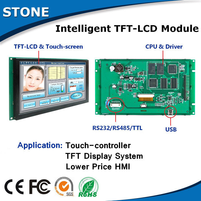 산업용 제어를위한 CPU + 프로그램 + 직렬 인터페이스가있는 10.4 "TFT LCD 터치 모듈