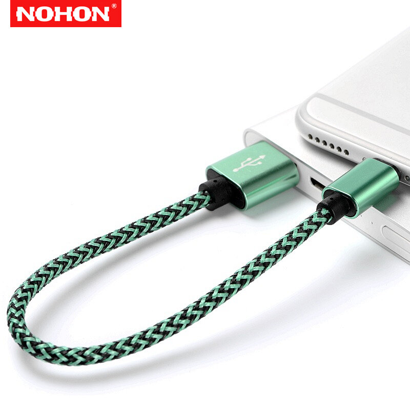 NOHON 1m 2m 3m USB Cable de carga para iPhone 7 7 6 6S Plus 11 Pro X XR XS Max 5 5S SE Metal trenzado cargador rápido de los Cables de datos USB