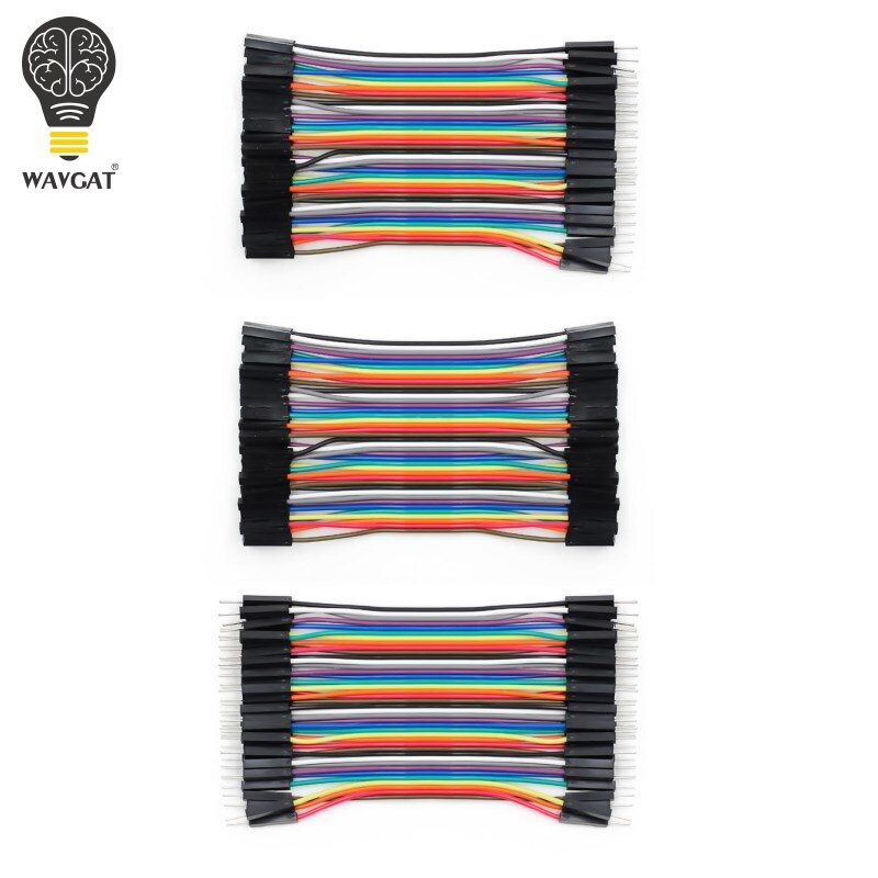 WAVGAT – câbles Dupont de 10cm mâle à mâle + femelle à mâle et femelle à femelle pour arduino, KIT de bricolage, 120 pièces