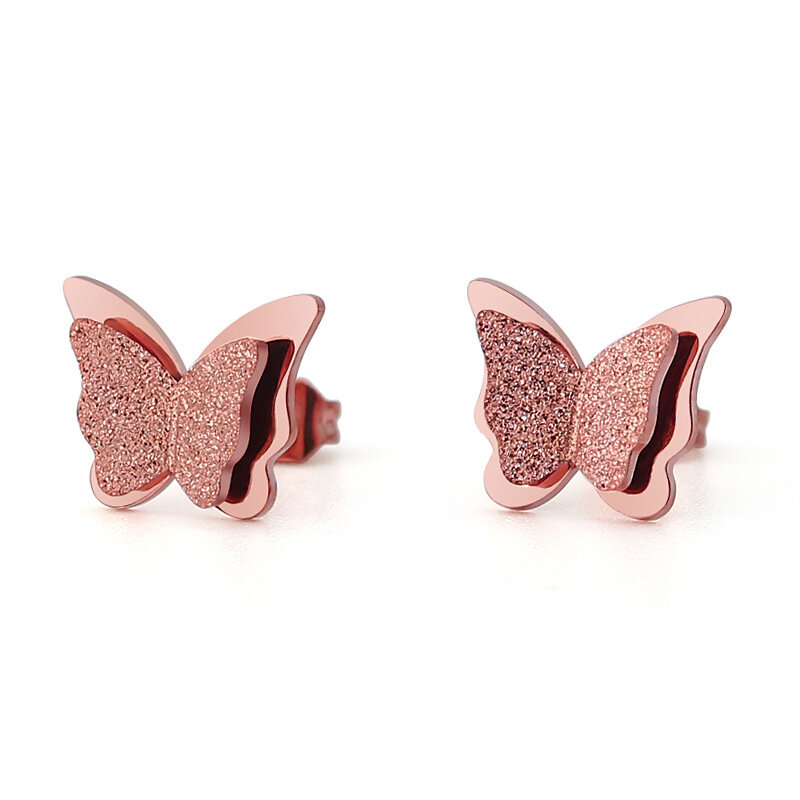 FENGLI-Mini Pendientes de mariposa de Minnie para mujer y niño, aretes de Animal PEQUEÑO, joyería para orejas