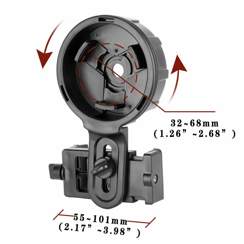 Montura del adaptador del teléfono del alcance de la mira de Gosky-montaje Universal de la Digiscoping del teléfono celular para el alcance de los binoculares Monocular