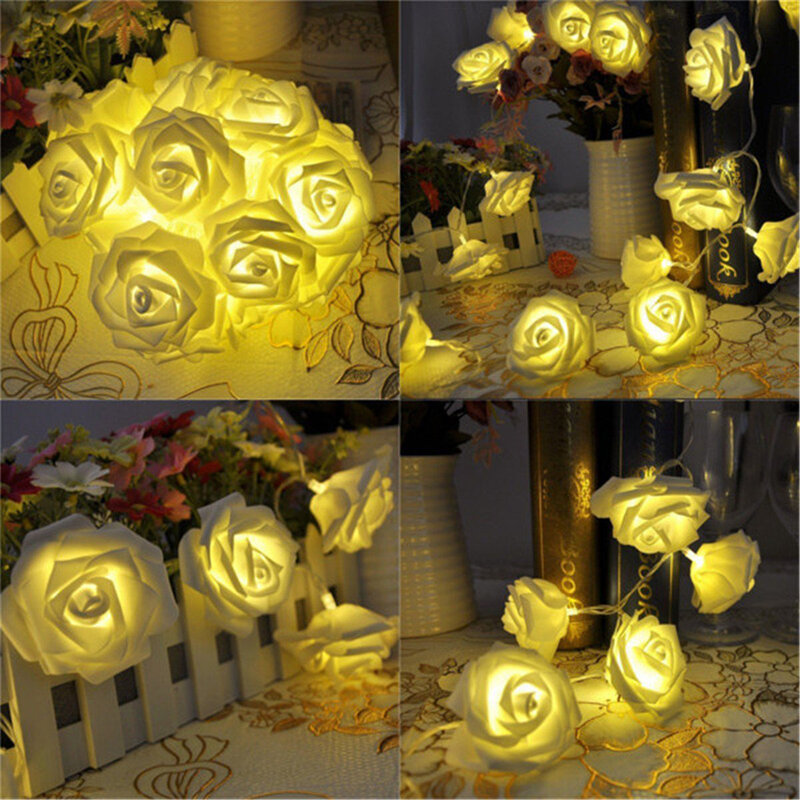 Guirlandes lumineuses roses à LED, 1M/2M/5M/10M, fonctionnement à piles, pour noël, décoration de mariage, saint-valentin
