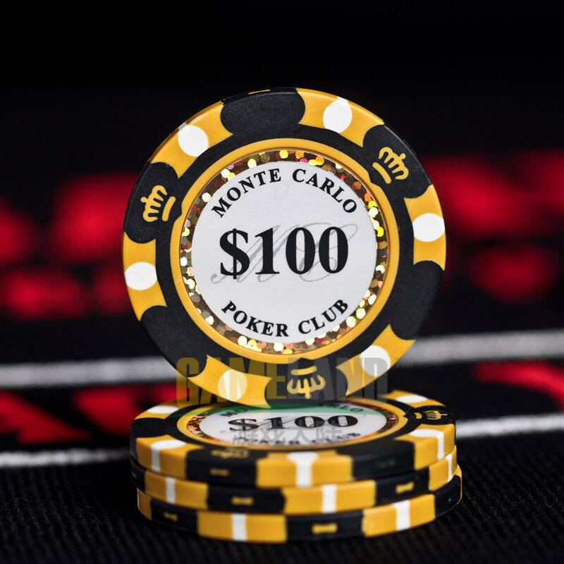De póker de cerámica Chips 14g de arcilla Casino monedas 40mm moneda fichas de Poker de entretenimiento monedas de dólar 3 unids/pack