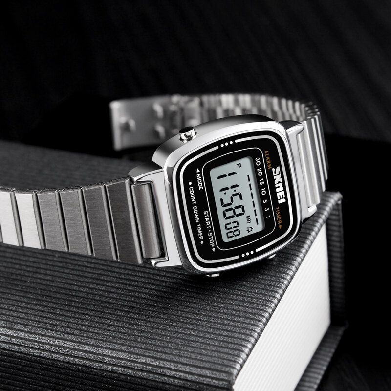 SKMEI – montres de Sport pour femmes, montre-bracelet en or, numérique électronique, étanche 5atm