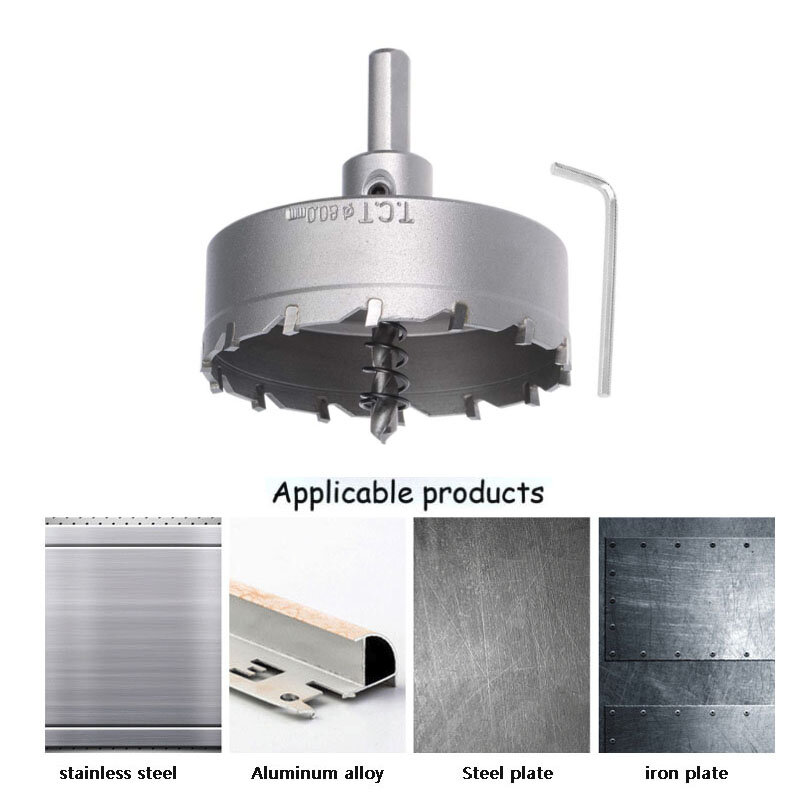 80 Mm Carbide Lubang Cutter Bor Bit untuk Stainless Steel Alloy