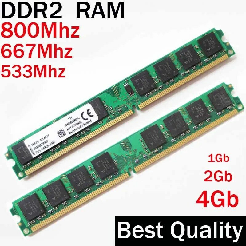RAM DDR2 2Gb 1Gb 4 Gb DDR2 800 667 533 Mhz / Para AMD - para Intel memoria 2gb memória RAM DDR2 single / DDR 2 Memória RAM PC2 - 6400 5300