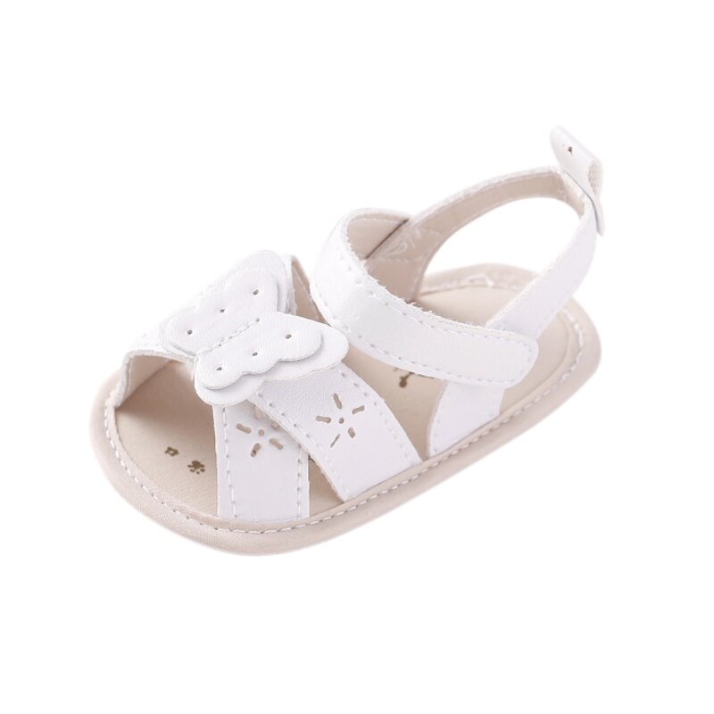 Chaussures souples en cuir Pu pour bébé fille, motif papillon, pour les premiers pas à la plage, nouvelle collection