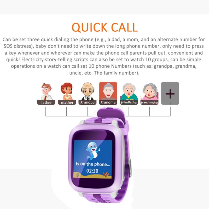 Smart Watch Kids Touch Screen Camera Positioning Children's Watches SOS Call Location Anti-Lost Reminder Watch Children Clock