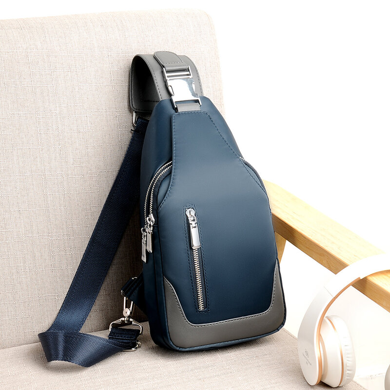 حقيبة قماش أكسفورد متعددة الوظائف مع شحن USB للرجال ، حقيبة كتف للرجال ، نمط غير رسمي