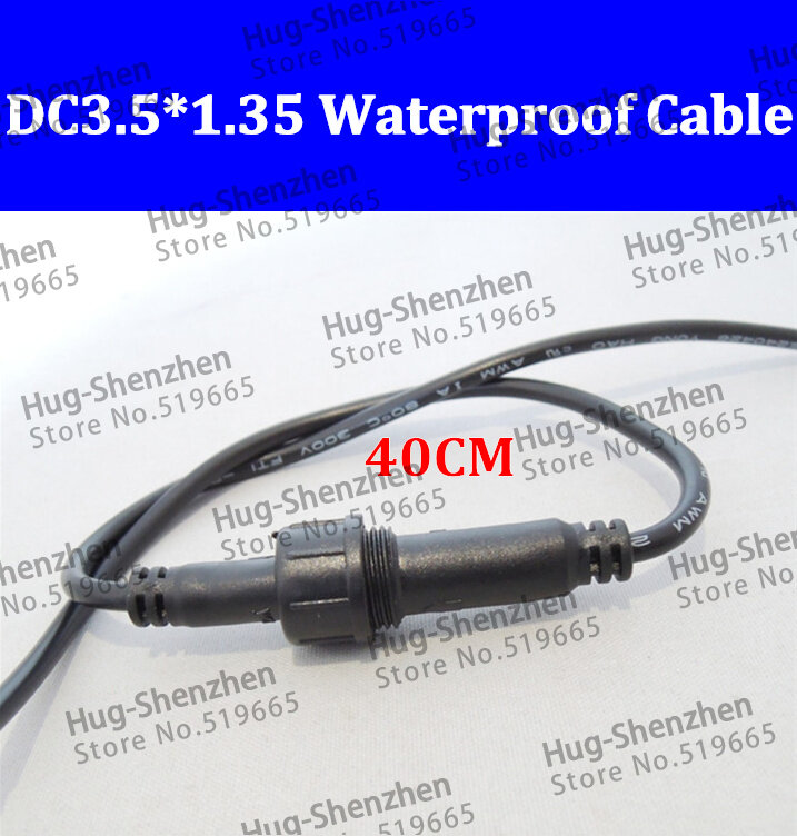 DC cabo à prova d' água DC3.5 * 1.35 conector macho e fêmea com 10 40 cm de cabo para o cabo à prova d' água levou par