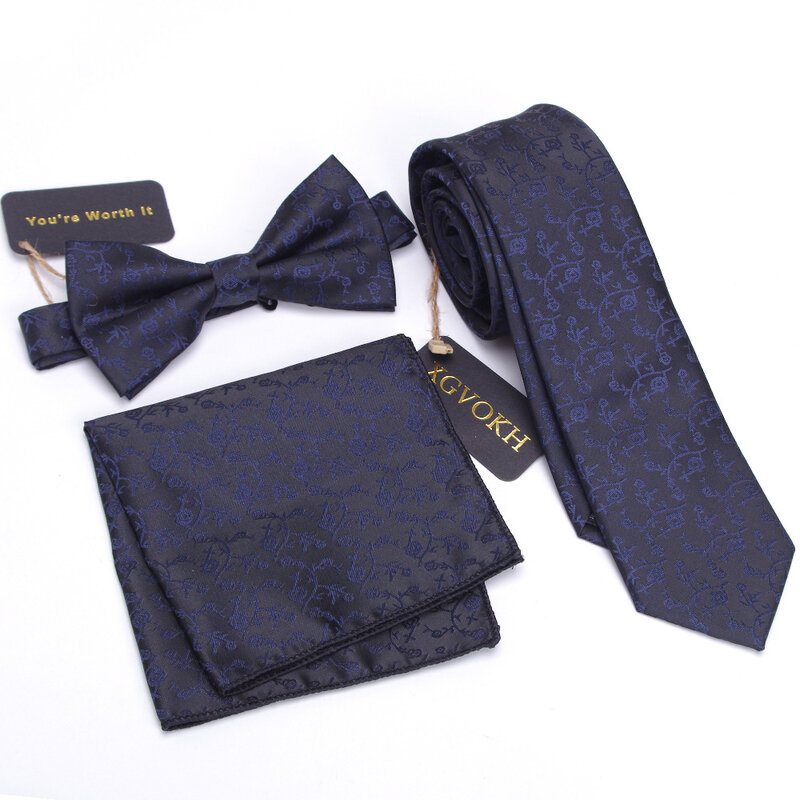 3 uds. corbata fina #21 Conjunto de corbata y pañuelo de lazo para Hombre 