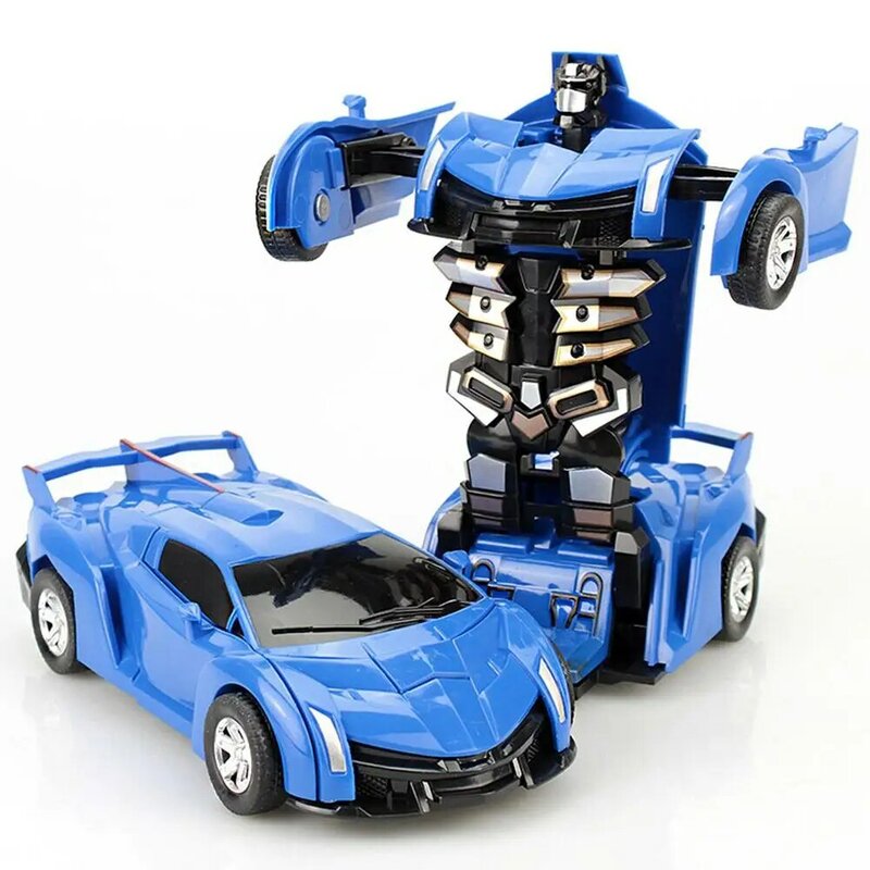 RCtown Mini coche que se transforma Robot de juguete de deformación de dibujos animados choque PK coche de transformación inercial Robots Juguetes Para Niños zk25