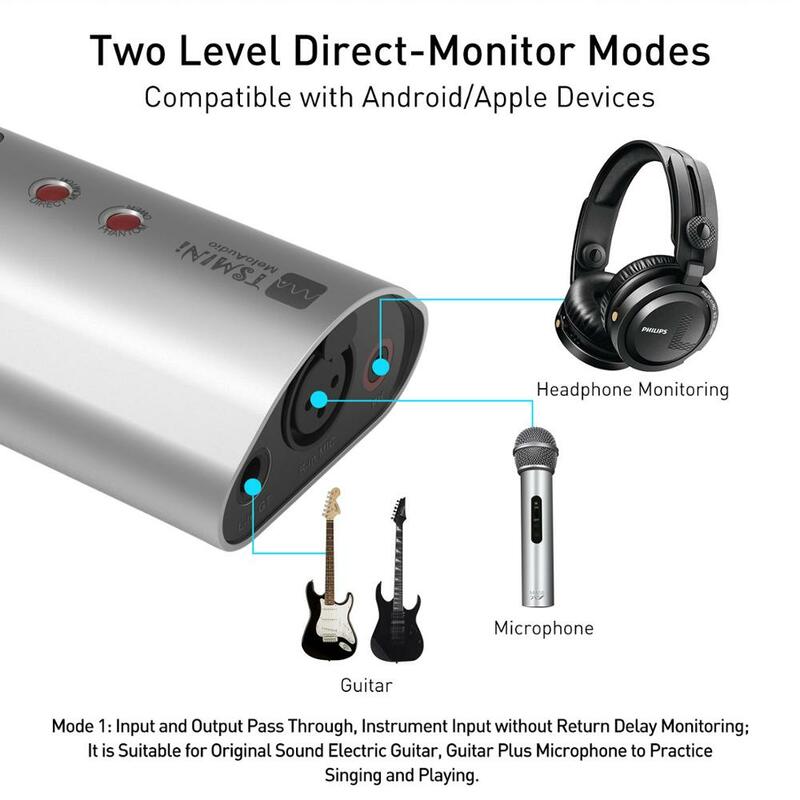 MIDI Commander Guitar Pedal portatile USB MIDI Foot Controller con 10 interruttori a pedale abbinati TS Mini Audio Interface Sound Card