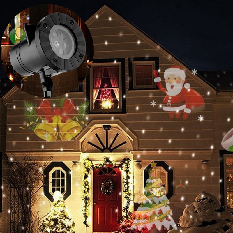12 modelli di Laser di Natale del Fiocco di Neve Del Proiettore A LED per Esterni Impermeabile Luci del Palcoscenico Giardino di Casa Star Decorazione Dell'interno Luce