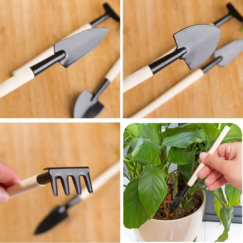 3pcs/set Creative Gardening Tools Mini Potted Planting Tool Bonsai Seedling-planting Home Gadget Gardening Tools for Flower Shop