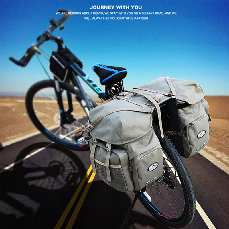 LOCALLION-حقيبة دراجة قماشية ريترو ، حقيبة حمل 50 لتر ، صندوق أمتعة خلفي ، حقيبة ظهر ، عاكس ، لركوب الدراجات